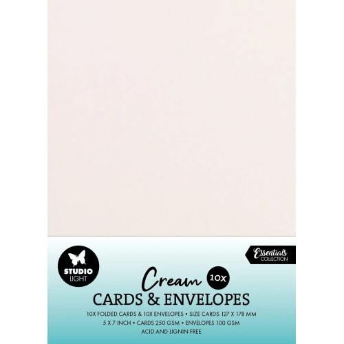 Заготовки за Картички с Пликовe, Крем, 12,7 см х 17,8 см по 10 Броя