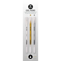 Гел Химикалки с Връх, 0.6 мм. Три Броя - Бял, Златен и Сребърен