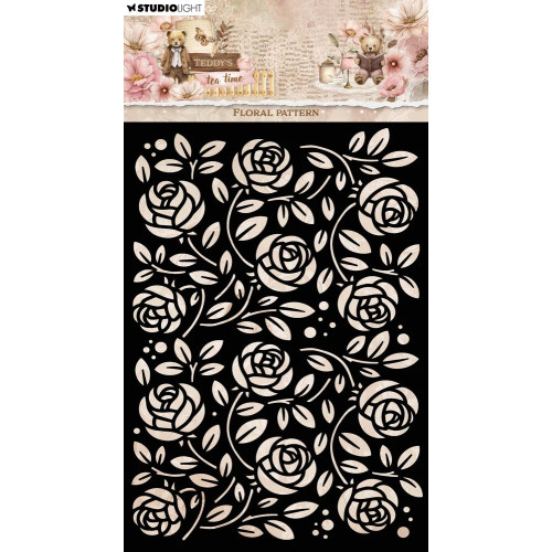 Шаблон с Флорални Мотиви, " Teddy's Tea Time", 105 х 148 мм Шаблон с Флорални Мотиви, " Teddy's Tea Time", 105 х 148 мм