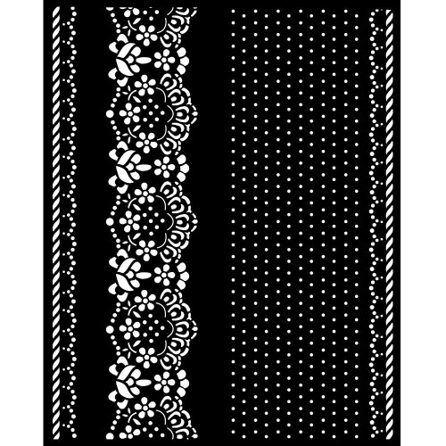 Дебел Шаблон за Многократна Употреба 20x25 см, Граници и Дантели