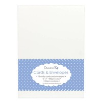 Комплект Картички с Пликове, Бял Цвят, 12.7 х 17.8 см, 300 гр./м², 10 Броя