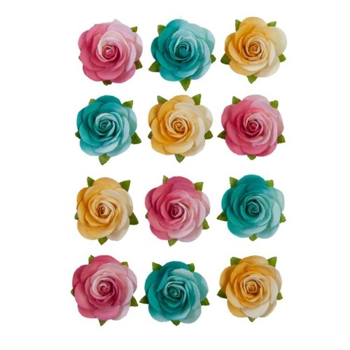 Розички в Наситени Розови, Сини и Жълти Цветове, 12 Броя