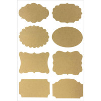 Самозалепващи се Крафт Етикети, 8 Броя Самозалепващи се Крафт Етикети, 8 Броя