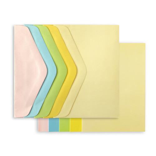 Заготовки за Картички, А6 (105 x 148 mm) с Пликове, Пастелни Цветове, по 5 Броя