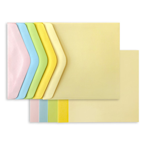 Заготовки за Картички, 145 x 145 mm с Пликове, Пастелни Цветове, по 5 Броя