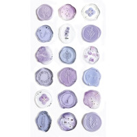 Самозалепващи Стикери - Печати в Светлолилав Цвят, 18 броя Самозалепващи Стикери - Печати в Светлолилав Цвят, 18 броя