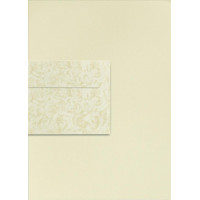 Дизайнерска Сатен Хартия, Крем, А4, 20 листа с 10 Броя Пликове DL формат - Златни Рози