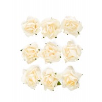 Самозaлепващи Цветя - Рози в Кремав Цвят, 9 Броя в Опаковка