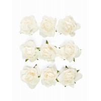 Самозaлепващи Цветя - Бели Рози, 9 Броя в Опаковка