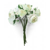 Букет от 10 Броя Цветчета - Бял Божур