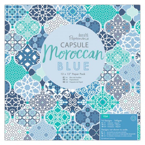 Дизайнерска хартия -30,5 см х 30,5 см, Moroccan Blue