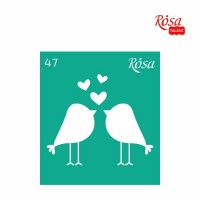 Самозалепващ шаблон - Love Birds, 9см х 10см