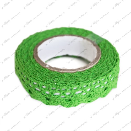 Самозалепваща Текстилна Дантела 15 мм х 2 м - Зелена