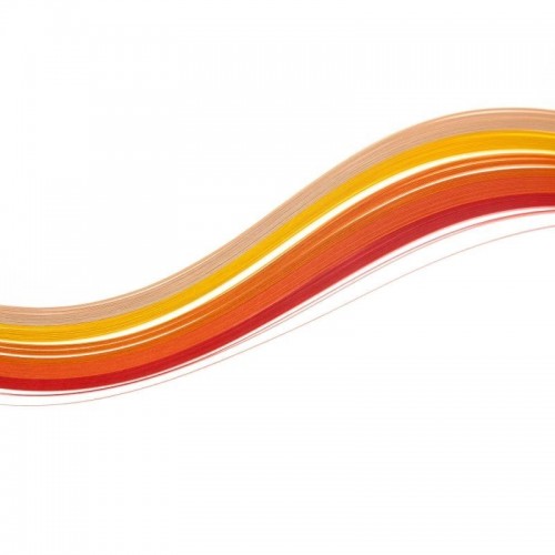 Квилинг лентички, 5 цвята - 3 мм, по 25 броя, оранж