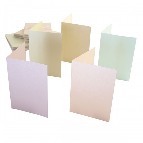 Комплект Картички с Пликове, Пастелни Цветове, А6 (105 х 148 мм), 240гр./кв.м., 50 Броя