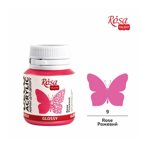 Матова Акрилна Боя за Крафт Проекти Rosa Deco 20 ml - Розова