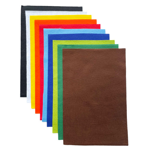 Мек Филц от Вискоза, 1 мм,  20 x 30 см, 10 Цвята/Листа